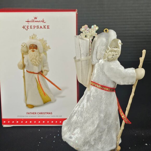 Hallmark Keepsake Father Christmas White And Gold Owl. Number 12 In Series - Picture 6 of 10